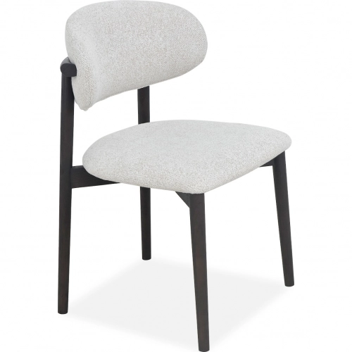 Clover Dining Chair in Dark Oak Finish & Neutral Fabric (Set of 2)